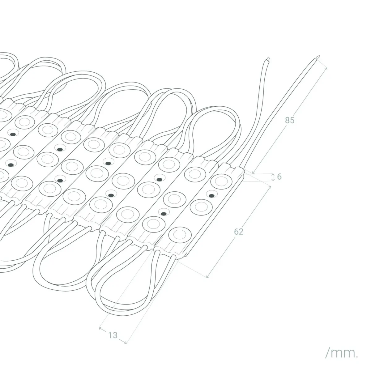 Chaine de 20 modules LED Optique 5