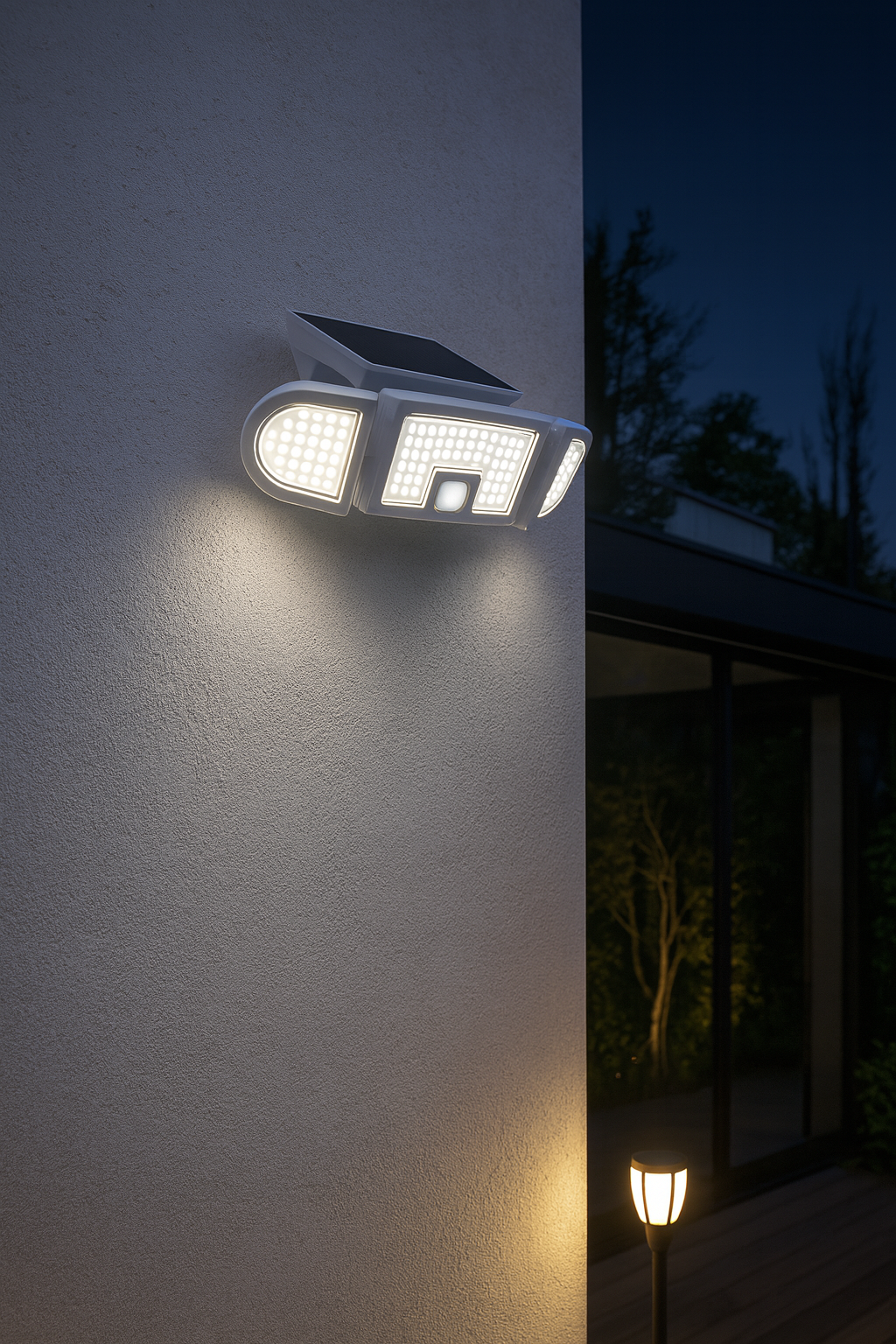 Projecteur 7W solaire + détecteur PIR et crépusculaire Projecteur 7W solaire + détecteur PIR et crépusculaire